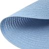 Round Braided Placemats Set of 6 Round Table Mats for Dining Tables 15 inch (Light Blue, 6)