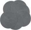 Round Placemats Set of 6 Washable 15 inch Round Table Mats Cotton Polyester Woven Braided Place Mats for Dining Table (Charcoal Gray, 6)