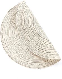 Round Placemats Set of 6 Braided Circle Place Mat Washable 15 inch Table Mats for Kitchen Dining Table Decor Mixed Color (Ivory, 6)