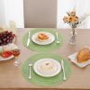 Round Placemats Set of 6 for Dining Tables 15 inch Cotton Braided Placemats Washable Reversible for Kitchen Holiday Party (Mixed Color Pea Green, 6)