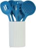 Kitchen Utensils Set, 8pcs - Nonstick Cooking Tools with Utensil Holder - Nylon Spoon, Ladle, Skimmer, Spaghetti Server