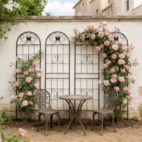 4 Pack Metal Garden Trellis 71" x 19.7" Rustproof Trellis for Climbing Plants Outdoor Flower Support Black