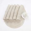 Round Placemats Set of 6 Braided Circle Place Mat Washable 15 inch Table Mats for Kitchen Dining Table Decor Mixed Color (Ivory, 6)