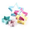 Set of 5 3D Star Shape Biscuit Cutter Cookie Mold Cake Fondant Icing Pastry Cutter Stainless Steel DIY Kitchen Baking Gadget Tools