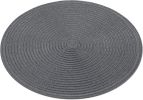 Round Placemats Set of 6 Washable 15 inch Round Table Mats Cotton Polyester Woven Braided Place Mats for Dining Table (Charcoal Gray, 6)