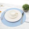 Round Braided Placemats Set of 6 Round Table Mats for Dining Tables 15 inch (Light Blue, 6)