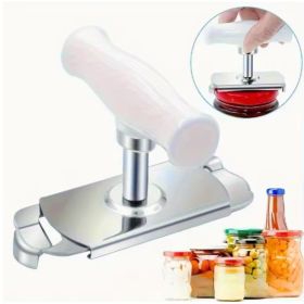 Stainless Steel Multi Function Bottle Cap Opener Adjustable Jar Lid Screw Can Opener Labor Saving Kitchen Gadget (Option: White)