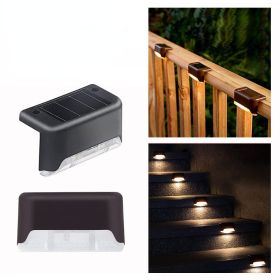 4pcs Solar Wall Light Garden Outdoor; Waterproof Stair Lights With Light Control; For Garden Yard Porch Wedding Party Decor (Quantity: 4PCS, Color: Black Shell [warm Light])