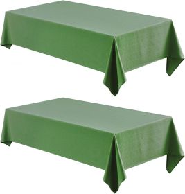 2 Pack Rectangle Tablecloth, 60x84 inch, Water Resistant Wrinkle Free Linen Textured Table Cloth Washable, Decorative Fabric Table Cover for Dining (Color: Green)